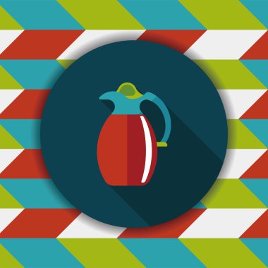 Uzun Gölge, eps10 ile kahve su ısıtıcısı düz simgesi