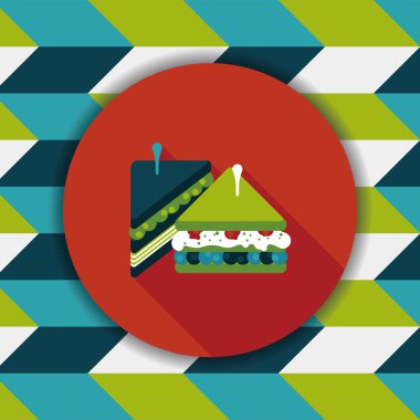 sandviç uzun gölge, eps10 düz simgesiyle