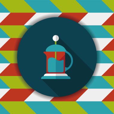Uzun Gölge, eps10 ile kahve su ısıtıcısı düz simgesi
