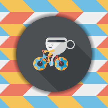 kahve saat düz simgesini uzun gölge, eps10 ile