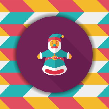 Noel Baba El kuklası düz simgesi ile uzun gölge, eps10