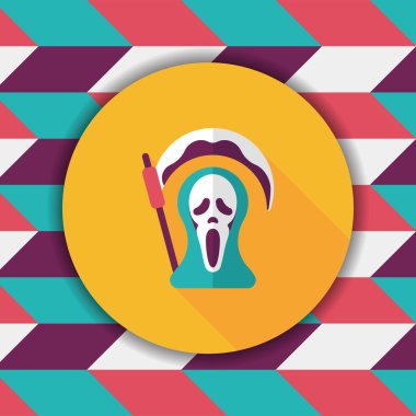 Azrail düz simgesi ile uzun gölge, eps10