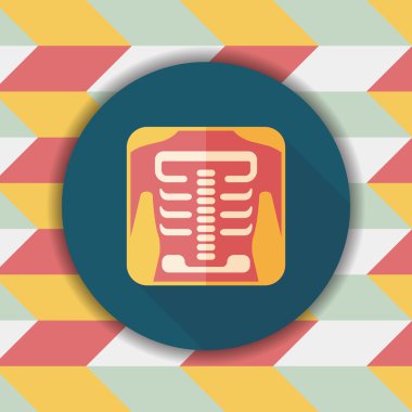 x-ışını uzun gölge düz simgesi