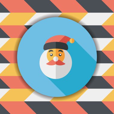 Noel Baba düz simgesi ile uzun gölge eps10