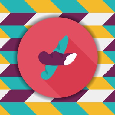 Uzun Gölge, eps10 ile Fransız ekmeği düz simgesi