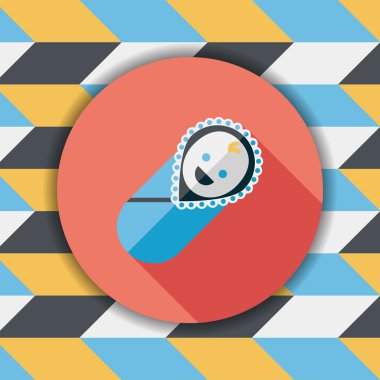 Bebek uzun gölge düz simgesi