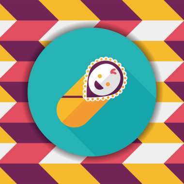 Bebek uzun gölge düz simgesi