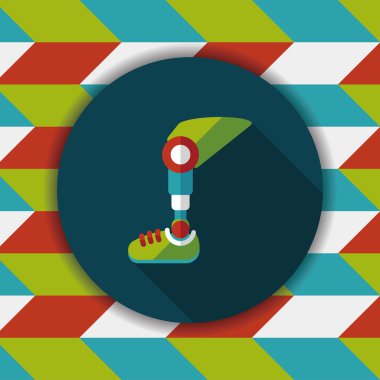 Protez bacak uzun gölge düz simgesi