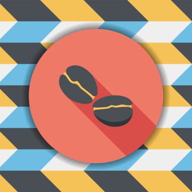 kahve çekirdeği uzun gölge, eps10 düz simgesiyle