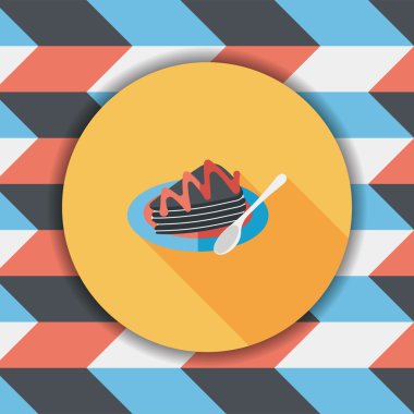 Uzun Gölge, eps10 ile pasta düz simgesi