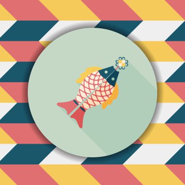 Çin yeni yılı uzun gölge, eps, düz simgesiyle Çince lu balık.