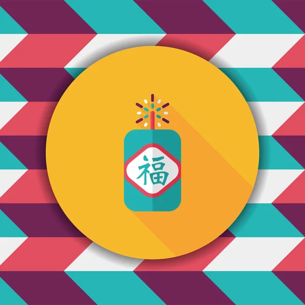 Año Nuevo chino icono plano, eps10, palabra Fu, festival chino cou — Vector de stock