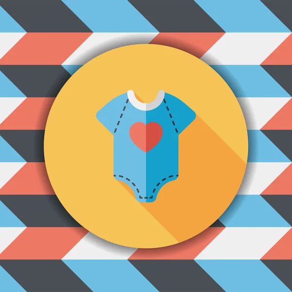 Baby onesie flat icon mit langem Schatten, Folge 10 — Stockvektor