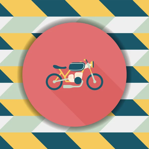 Transporte motocicleta icono plano con sombra larga, eps10 — Vector de stock