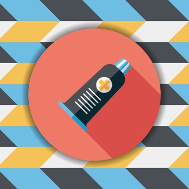 uzun gölge ile tüp düz simgesi