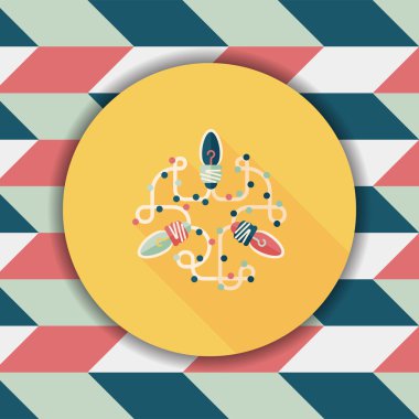 Boże Narodzenie światła płaskie ikona z długi cień eps10