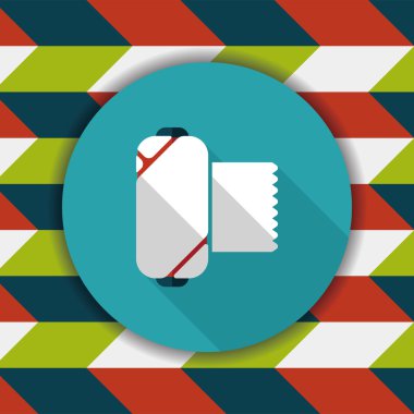 uzun gölge ile tıbbi sargı düz simgesi