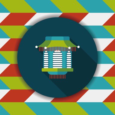 Çin yeni yılı uzun gölge, eps10, Çinli bir dekor ile düz simgesi