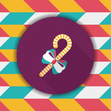 Uzun Gölge, eps10 ile Noel candy cane düz simgesi