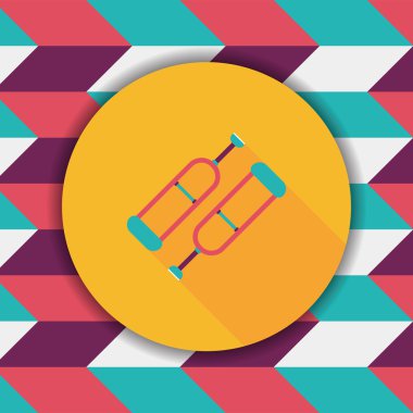 koltuk değneği ile uzun gölge düz simgesi