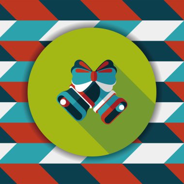 Noel çanları düz simgesi ile uzun gölge eps10