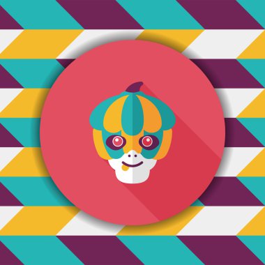 Balkabağı canavarı düz simgesi ile uzun gölge, eps10