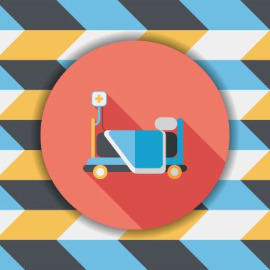 uzun gölge ile hastane yatak düz simgesi