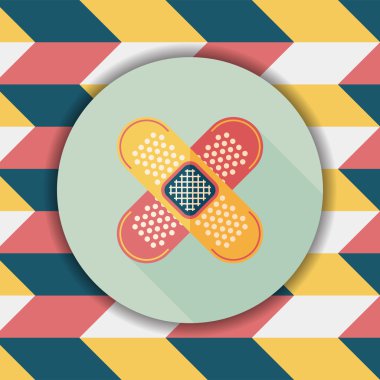 uzun gölge ile tıbbi sargı düz simgesi