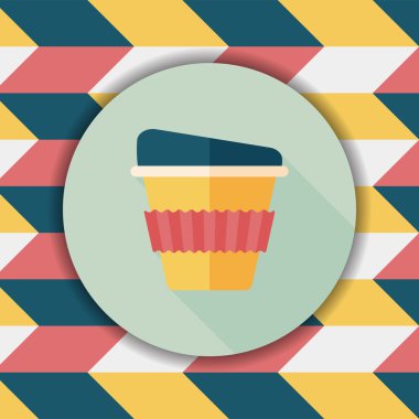 paket servisi olan restoran kahve uzun gölge, eps10 düz simgesiyle