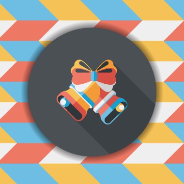 Noel çanları düz simgesi ile uzun gölge eps10