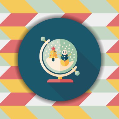 Snow globe ve hediyeler uzun gölge, eps 10 düz simgesi