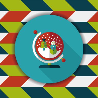 Snow globe ve hediyeler uzun gölge, eps 10 düz simgesi