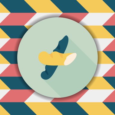 Uzun Gölge, eps10 ile Fransız ekmeği düz simgesi