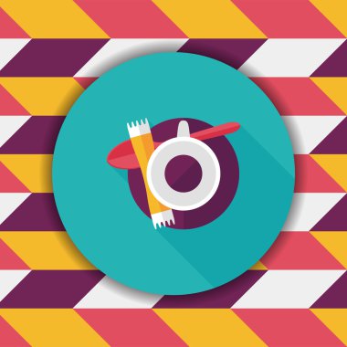 siyah kahve uzun gölge, eps10 düz simgesiyle