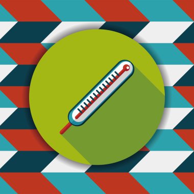 termometre ile uzun gölge düz simgesi