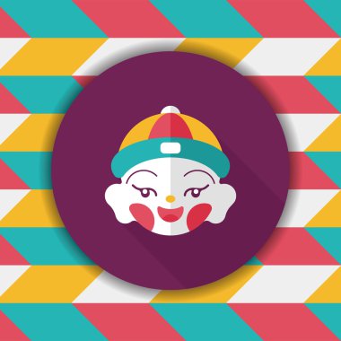 Çin yeni yılı çocuk düz simgesi ile uzun gölge, eps10