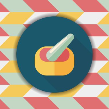 uzun gölgeler ile harç ve havaneli düz stil ikonu