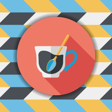 siyah kahve uzun gölge, eps10 düz simgesiyle