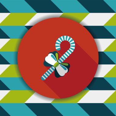 Uzun Gölge, eps10 ile Noel candy cane düz simgesi