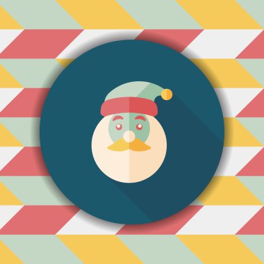 Noel Baba düz simgesi ile uzun gölge eps10