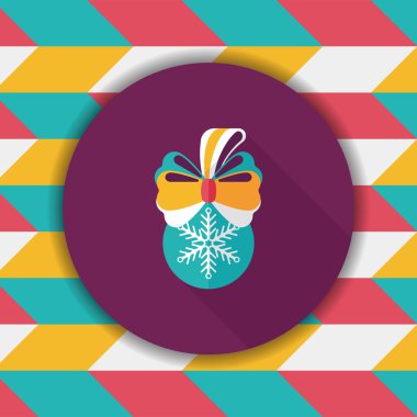 Noel uzun gölge, eps10 ile düz simgesi asılı