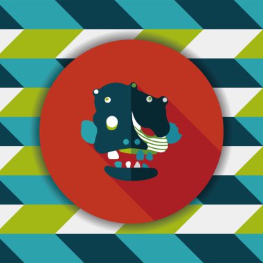 Cadılar Bayramı zombi düz simgesi ile uzun gölge, eps10