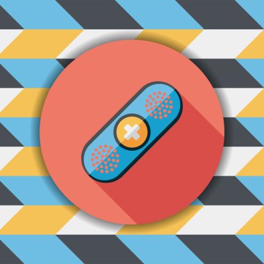 uzun gölge ile tıbbi sargı düz simgesi