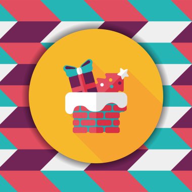 Uzun Gölge, eps10 ile Noel çatı düz simgesi