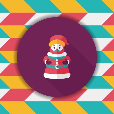 Noel Baba düz simgesi ile uzun gölge eps10