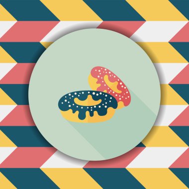 Donut düz simgesi ile uzun gölge, eps10