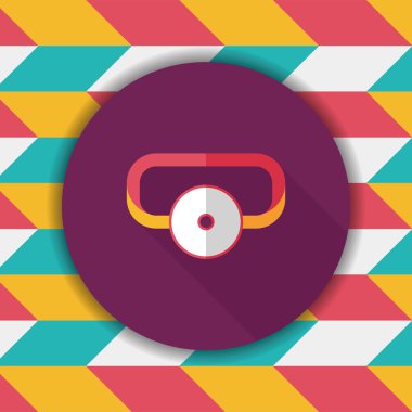 Doktor uzun gölge ile baş ayna düz simgesi