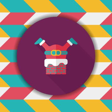 Noel Baba uzun gölge, eps10 düz simgesi