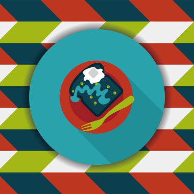 Uzun Gölge, eps10 ile kahvaltı tost düz simgesi