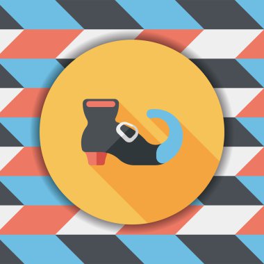 cadının çizmeler düz simgesi ile uzun gölge, eps10